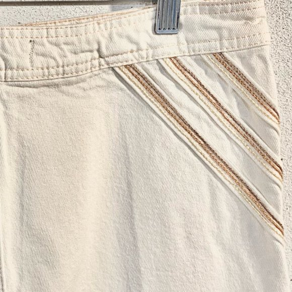Free People, Over The Rainbow Cream, Wide Leg, High Rise, Jeans, 100% Cotton, 31 - Picture 8 of 13